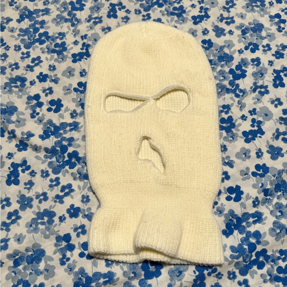 Cream Knitted Balaclava Ski Mask